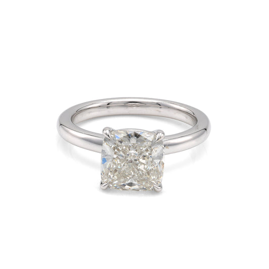 ReMARKable Designs Solitaire Complete Engagement Ring in 14 Karat White Gold with 3.23ctw of Round Lab-Grown Diamonds, Clarity: VVS2, Color: H
