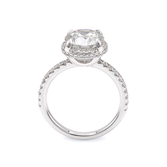Halo Complete Engagement Ring in 14 Karat White Gold with 1.52ctw of Round Lab-Grown Diamonds, Clarity: VS2, Color: G
