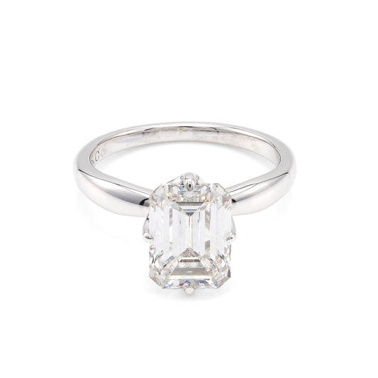 DIALOG SOLUTIONS INC Solitaire Engagement Ring in 18 Karat White Gold with 3.03ctw of Round Lab-Grown Diamonds, Clarity: VVS2, Color: H