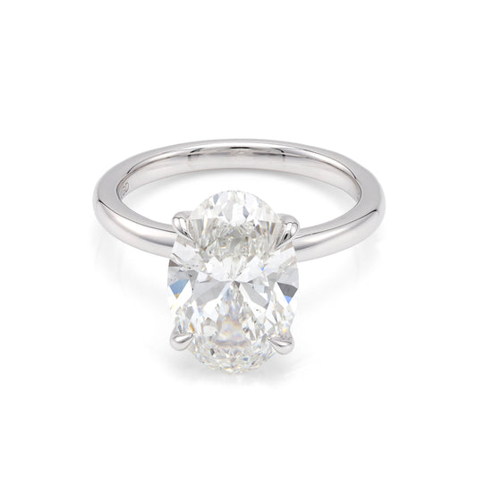 ReMARKable Designs Hidden Accent Solitaire Complete Engagement Ring in 18 Karat White Gold with 4.42ctw of Round Lab-Grown Diamonds, Clarity: VS1, Color: F