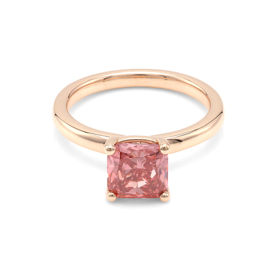 ReMARKable Designs Solitaire Complete Engagement Ring in 14 Karat Rose Gold with 2.01ctw of Round Lab-Grown Diamonds