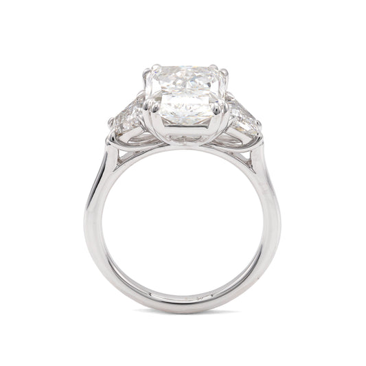ReMARKable Designs Three Stone Complete Engagement Ring in 14 Karat White Gold with 5.06ctw of Round Lab-Grown Diamonds, Clarity: VS2, Color: F
