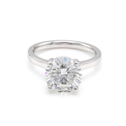 ReMARKable Designs Solitaire Hidden Accent Complete Engagement Ring in 14 Karat White Gold with 3.06ctw of Round Lab-Grown Diamonds