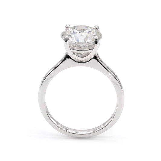 ReMARKable Designs Solitaire Hidden Accent Complete Engagement Ring in 14 Karat White Gold with 3.06ctw of Round Lab-Grown Diamonds