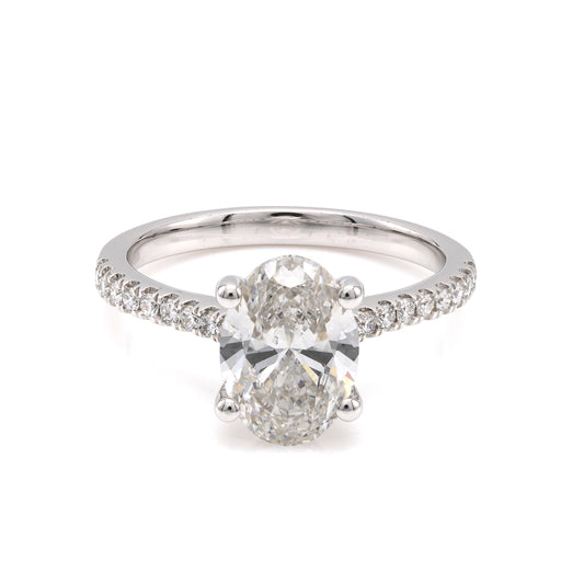 ReMARKable Designs Lab-Grown Diamond Complete Engagement Ring in 14 Karat White Gold, Size 7