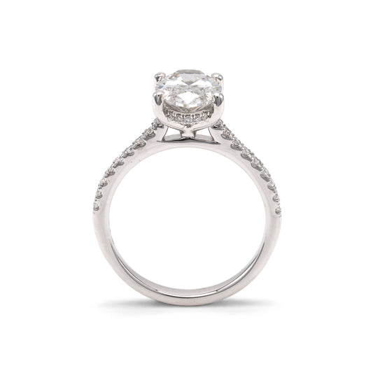 ReMARKable Designs Lab-Grown Diamond Complete Engagement Ring in 14 Karat White Gold, Size 7