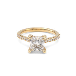 ReMARKable Designs Lab-Grown Diamond Complete Engagement Ring in 14 Karat Yellow Gold, Clarity: VS2, Color: G, Size: 7