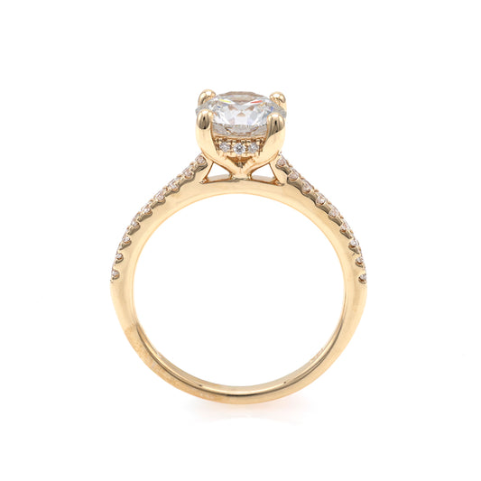 ReMARKable Designs Lab-Grown Diamond Complete Engagement Ring in 14 Karat Yellow Gold, Clarity: VS2, Color: G, Size: 7