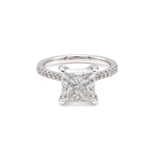 ReMARKable Designs Lab-Grown Diamond Complete Engagement Ring in 14 Karat White Gold, Clarity: VS1, Color: E, Size: 7