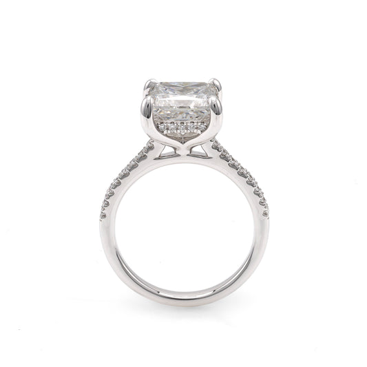 ReMARKable Designs Lab-Grown Diamond Complete Engagement Ring in 14 Karat White Gold, Clarity: VS1, Color: E, Size: 7