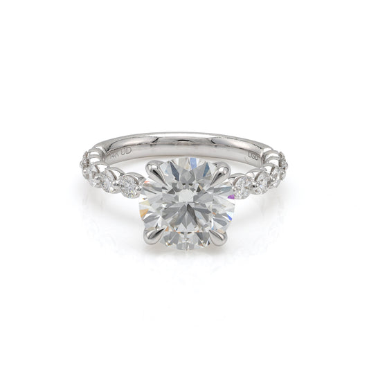 ReMARKable Designs Hidden Accent Complete Engagement Ring in 14 Karat White with 1.59ctw of Round Lab-Grown Diamonds, Clarity: VS2, Color: F
