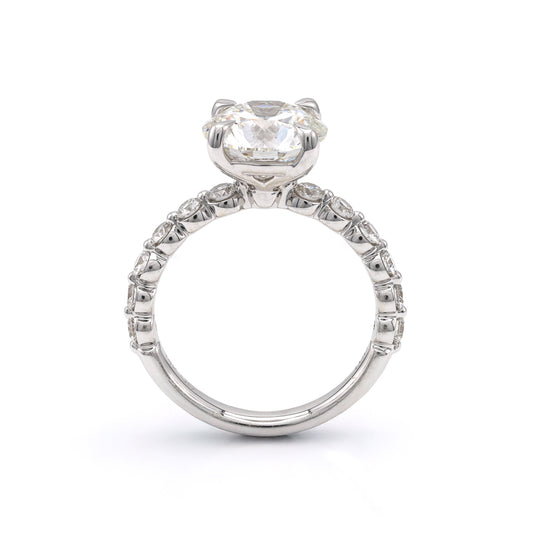 Hidden Accent Complete Engagement Ring in 14 Karat White with 2.08ctw of Round Lab-Grown Diamonds, Clarity: VS2, Color: G