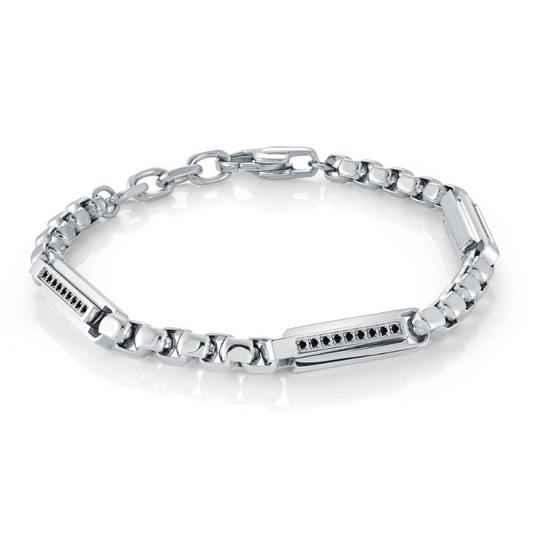 Box Simulated Diamond Bracelet in Stainless Steel