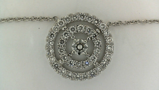 Natural Diamond Necklace in 18 Karat White with 7.19ctw Round Diamond