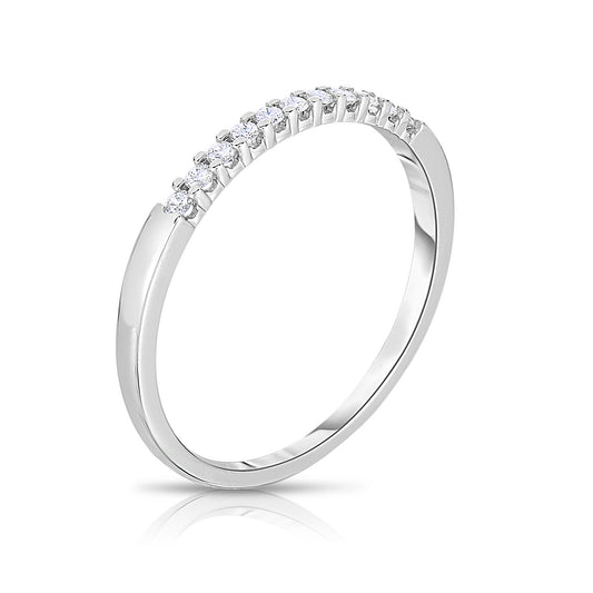 ReMARKable Designs Marks 89 Collection Stackable Natural Diamond Ladies Wedding Band in 14 Karat White Gold with 0.25ctw Round Diamonds