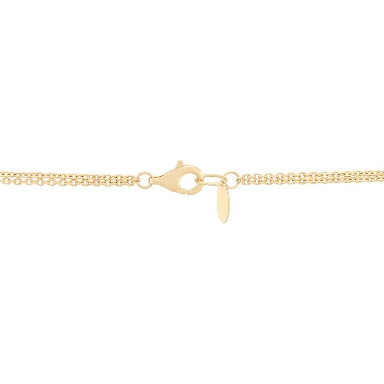 14K yellow gold necklace with lobster clasp.