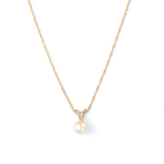Pendant M Estate Collection Color Gemstone Necklace in 14 Karat Yellow with 1 Akoya Cream Pearl