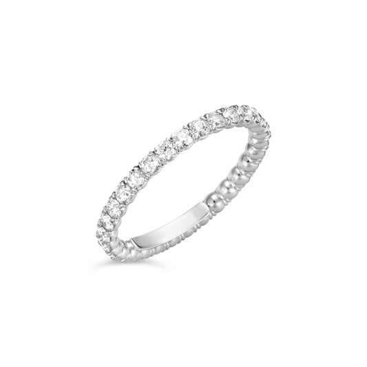 Renaissance Collection Natural Diamond Eternity Ladies Wedding Band in 14 Karat White with 0.90ctw F/G VS2 Round Diamonds