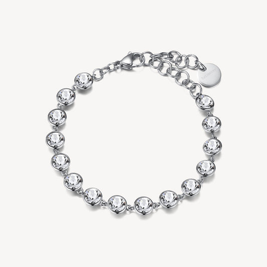 Station Simulated Diamond Bracelet in Stainless Steel