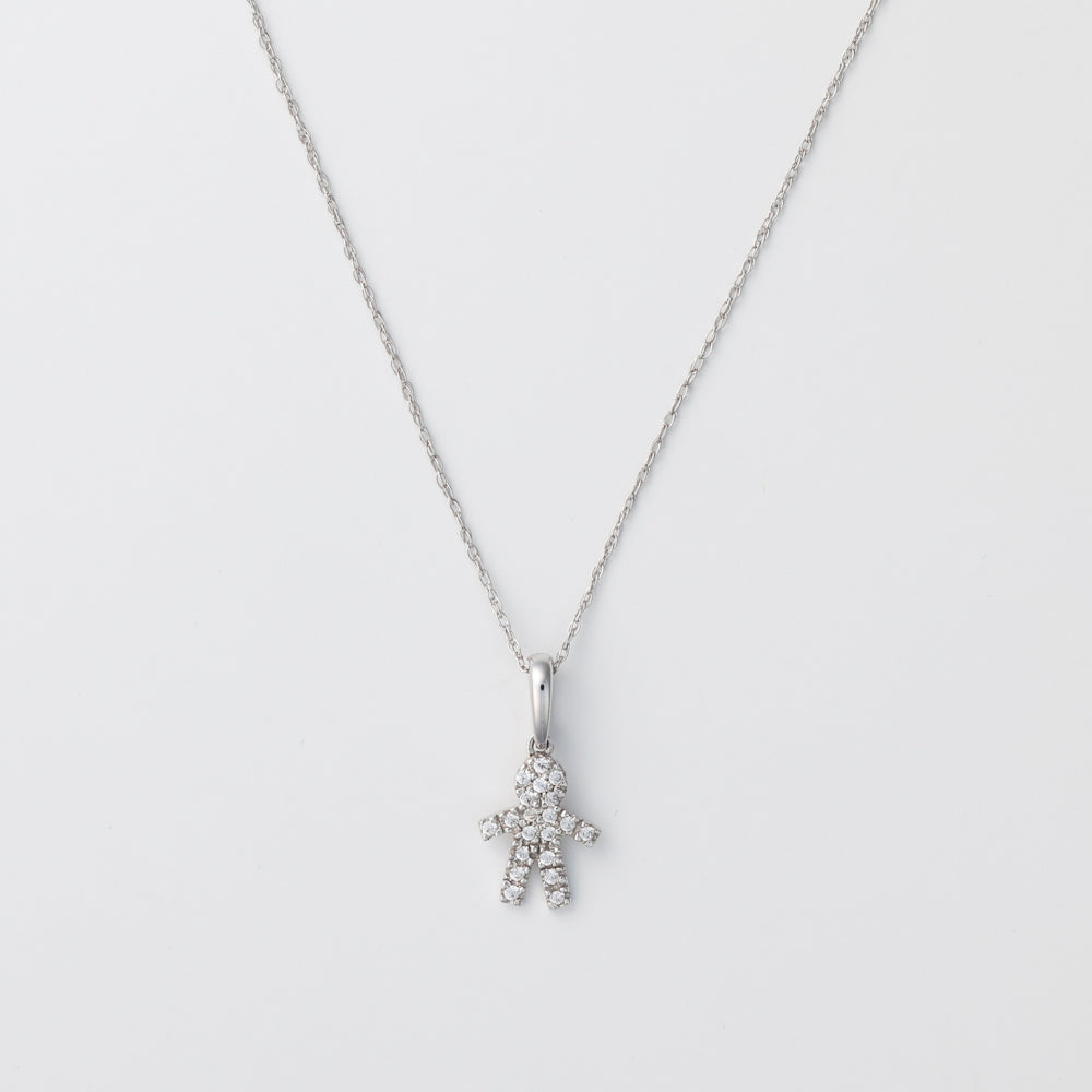 Diamond necklace with white gold chain.