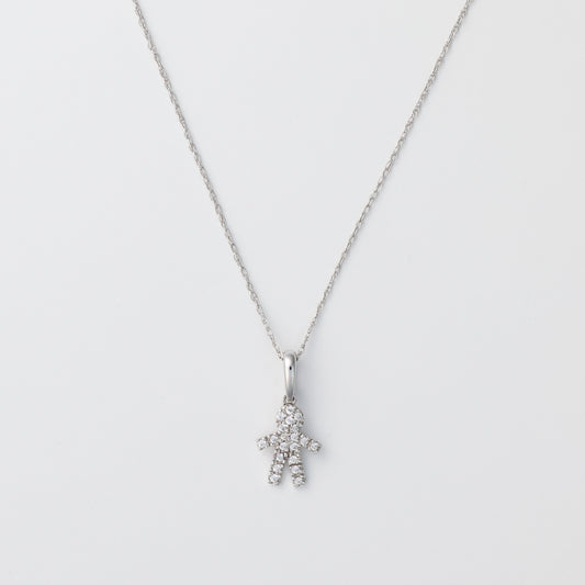 Diamond necklace with white gold chain.