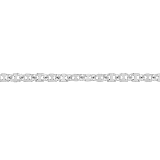18" Cable Link 1.2mm Chain in 14 Karat White