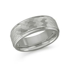 Tungsten carbide grey band, hammered finish, 8MM.