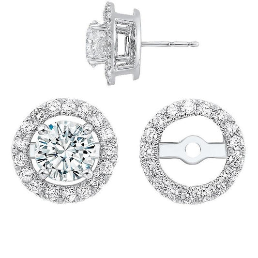 Diamond Jackets Natural Diamond Earrings in 14 Karat White with 0.20ctw H/I I1 Round Diamonds