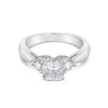 ReMARKable Designs Three Stone Natural Diamond Semi-Mount Engagement Ring in Platinum White with 2 Round Diamonds, 0.30ctw, Color: G/H, Clarity: SI1-SI2