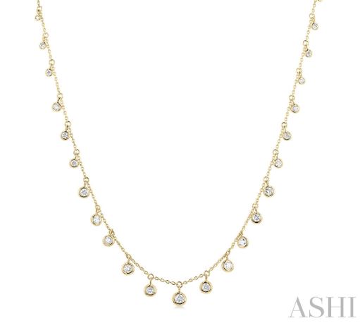 Natural Diamond Necklace in 14 Karat White-Yellow-Rose with 0.59ctw Round Diamonds