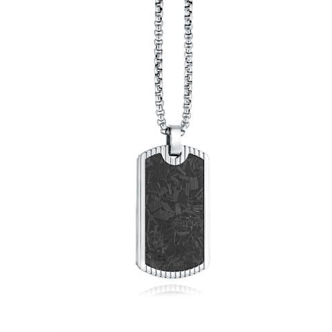 Pendant Necklace (No Stones) in Stainless Steel White