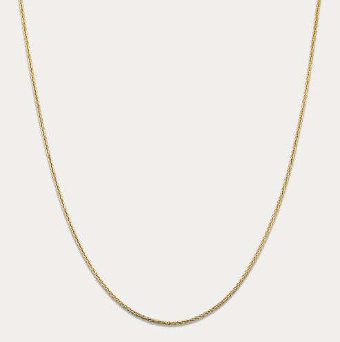 ReMarkable Estate Diamond Cut Wheat Chain in 14 Karat Yellow Gold, 16 Inches