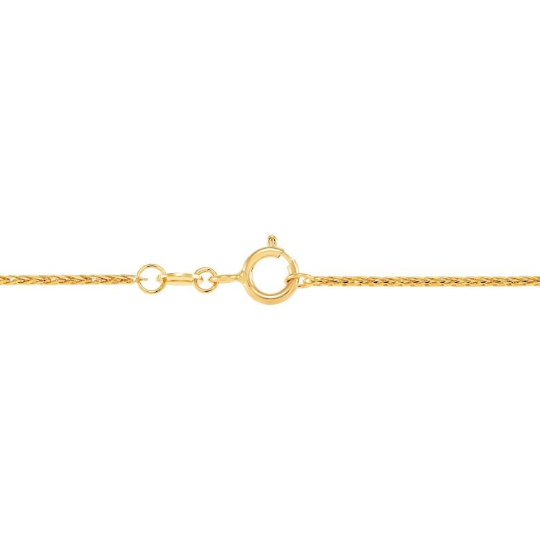14K yellow gold sparkle wheat chain.