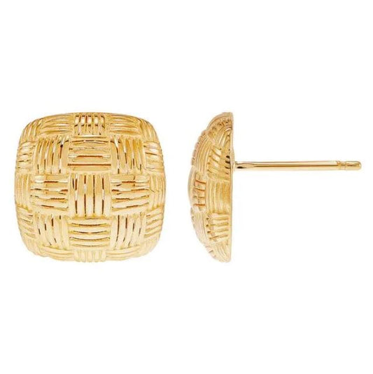 Stud Earrings (No Stones) in 14 Karat Yellow