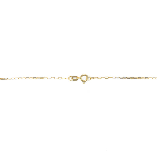 ReMARKable Designs Paperclip Pendant Natural Diamond Necklace in 14 Karat Yellow Gold with Spring Ring Clasp