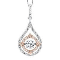 Pendant Simulated Diamond Necklace in Sterling Silver