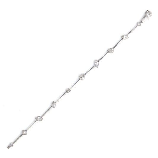 ReMARKable Designs Beautiful Not Broken Collection Natural Diamond Bracelet in 14 Karat White Gold with 2.725ctw Various Shapes Diamonds