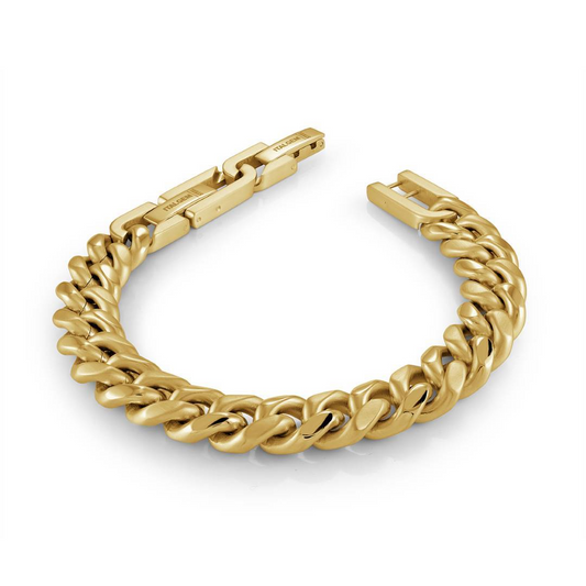 Curb Link Bracelet (No Stones) in Stainless Steel Yellow