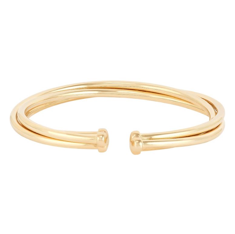 14K yellow gold minimalist bangle bracelet.