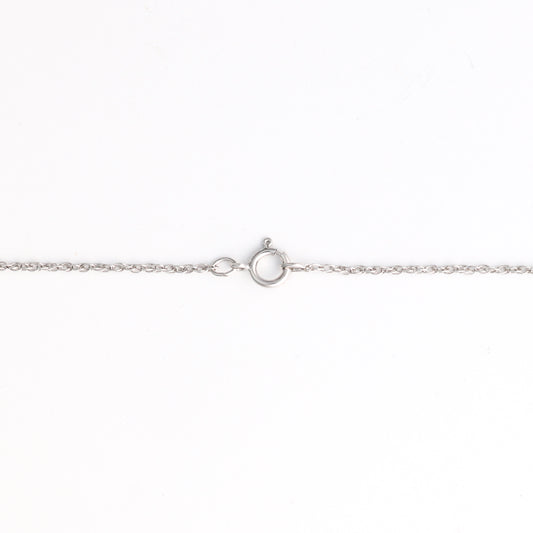 Sterling silver chain with spring ring clasp.