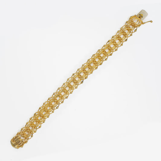 14K Yellow Gold 7.5" Estate Rembrandt Bracelet for Charms