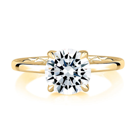 A. Jaffe Hidden Accent Solitaire Natural Diamond S