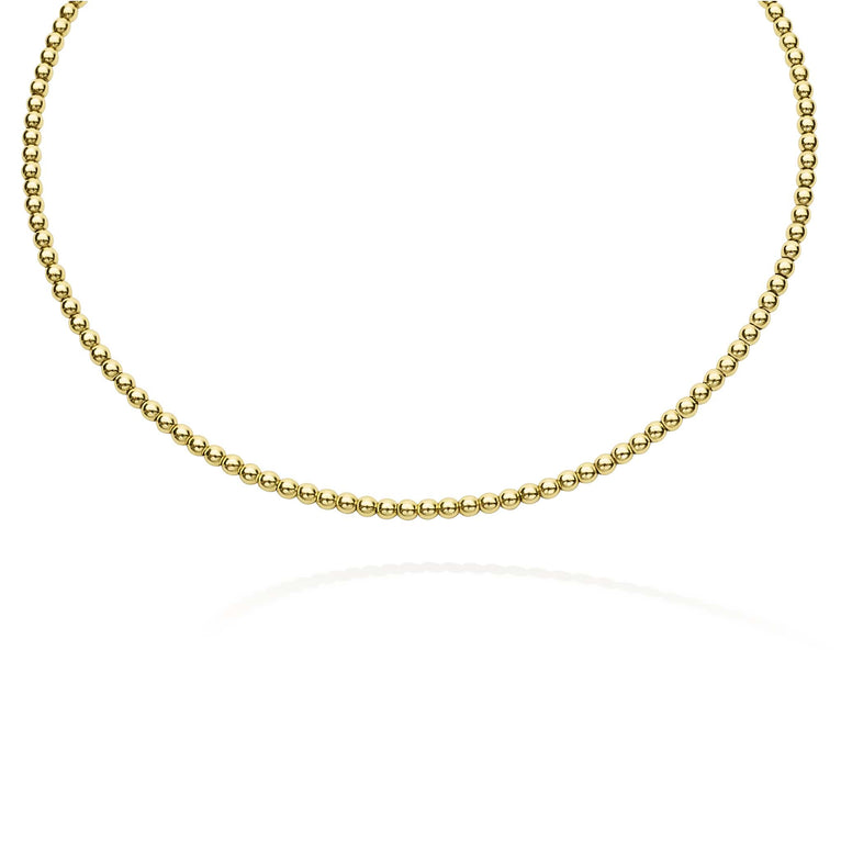 18K Yellow Gold Beaded Collar Necklace