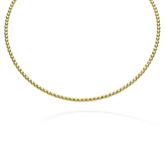 18K Yellow Gold Beaded Collar Necklace