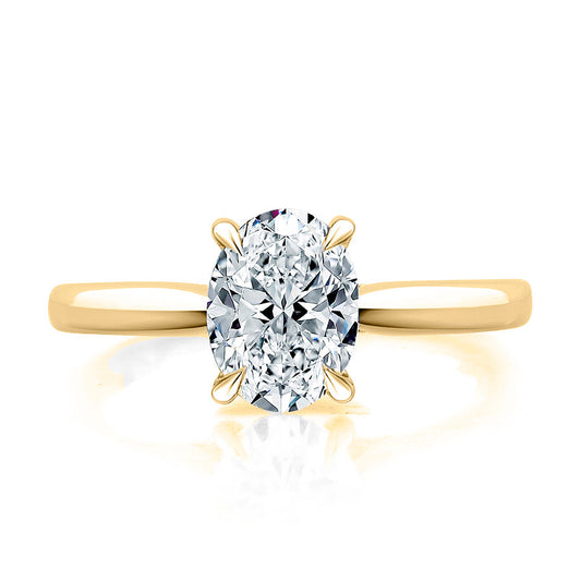A. Jaffe Solitaire Hidden Accent Natural Diamond S