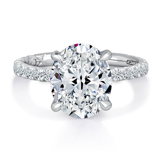 14K white gold diamond engagement ring.