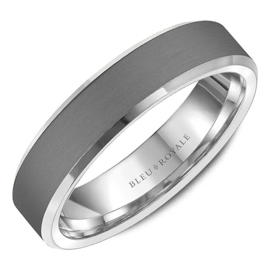 Tantalum band, white-grey, polished edges, 6MM.