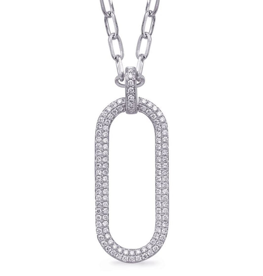 ReMARKable Designs Natural Diamond Necklace in 14 Karat White Gold with 0.73ctw Round Diamonds