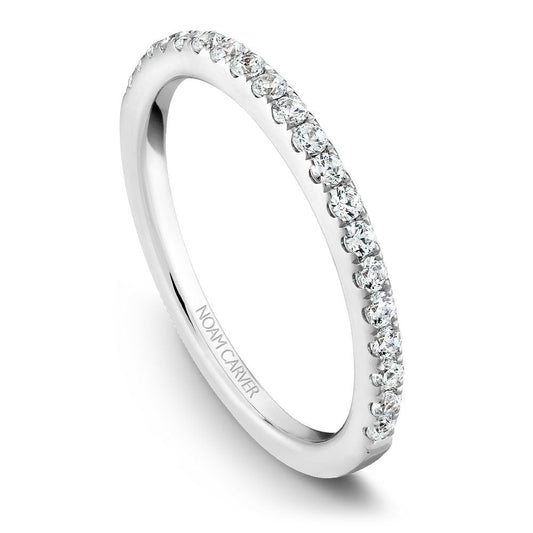 Natural Diamond Band, 14K White Gold, 20 Diamonds.