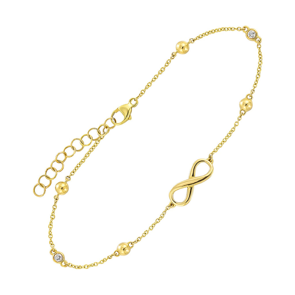 14K yellow gold bracelet with diamonds.